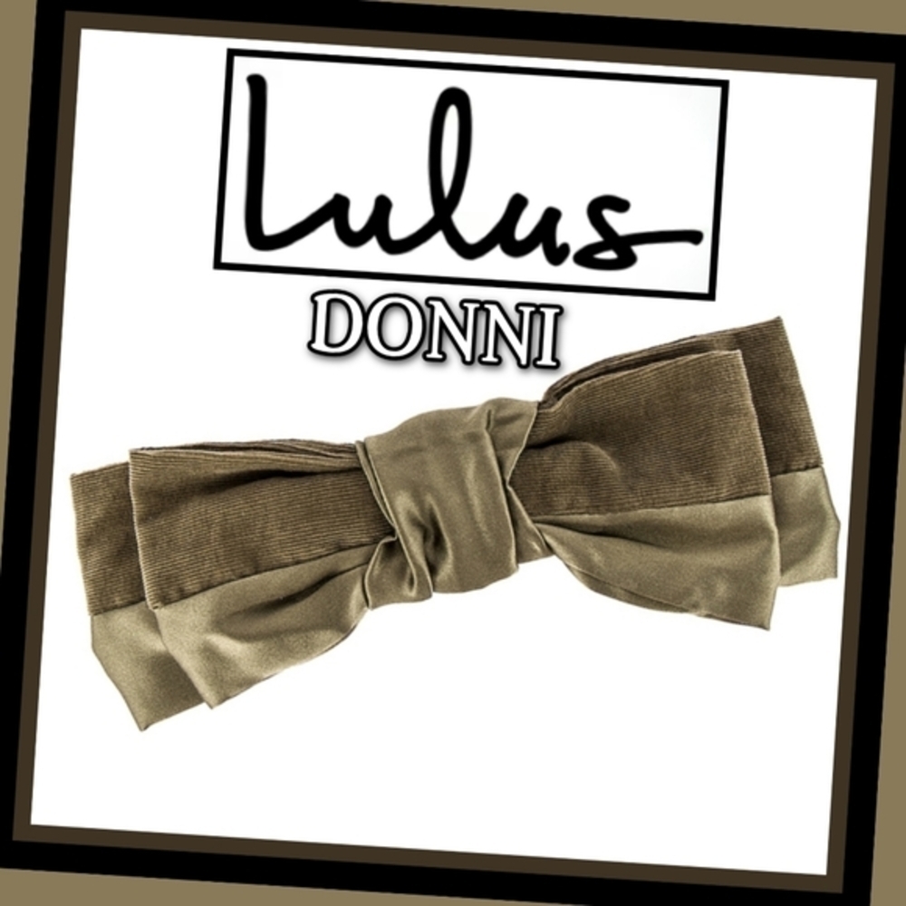 Oversized Satin Hair Bow ✦ Olive Green Ribbed Barrette ✦ Weddings Prom Formal - Picture 4 of 5